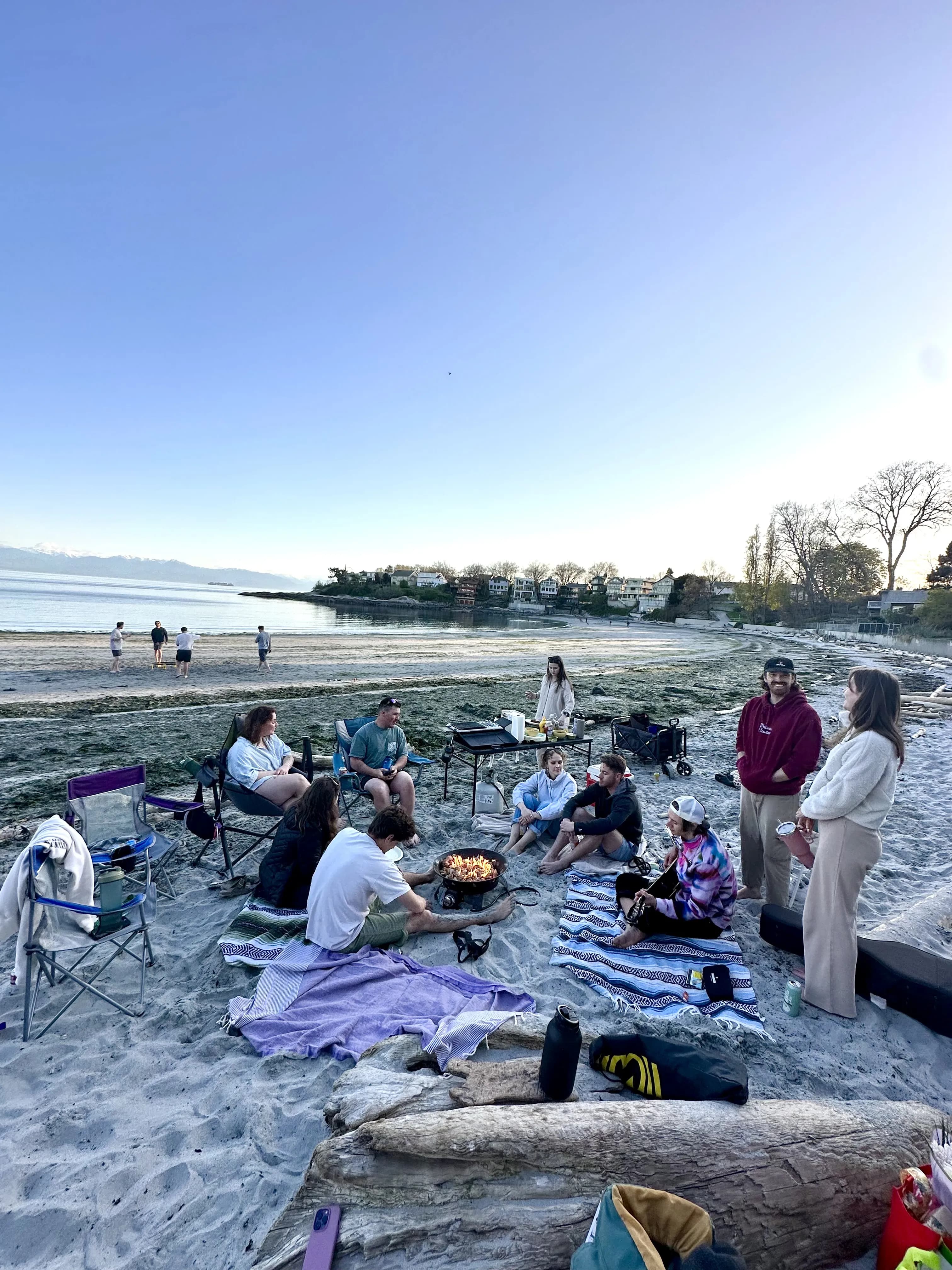 Community gathering at the beach